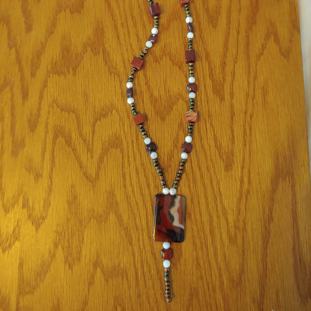 Jasper picture pendant 2 sides